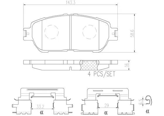 Brake Pad Set, disc brake (P83127N)