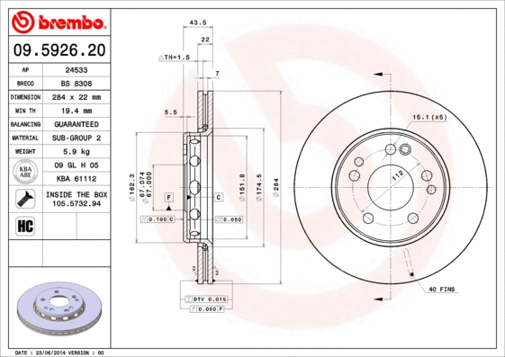 Brake Disc (09.5926.20)