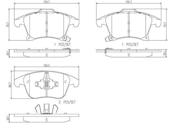 Brake Pad Set, disc brake (P24173N)