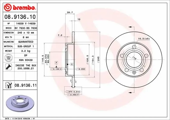 Brake Disc (08.9136.10)