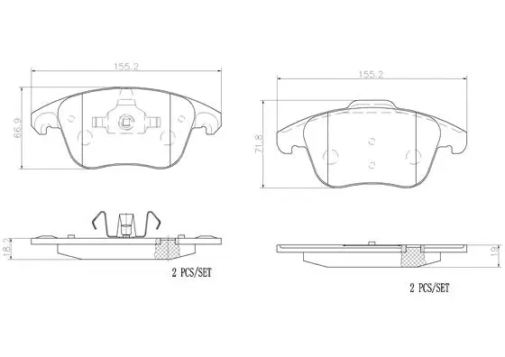 Brake Pad Set, disc brake (P61086N)