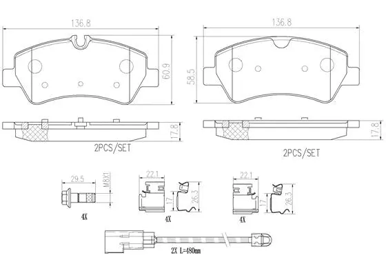 Brake Pad Set, disc brake (P24187N)