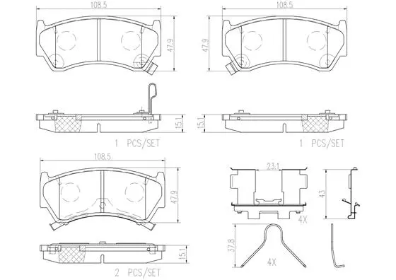 Brake Pad Set, disc brake (P56026N)