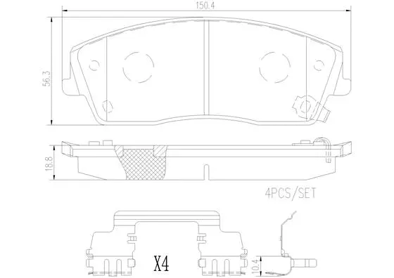 Brake Pad Set, disc brake (P11041N)