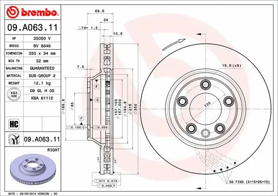 Brake Disc (09.A063.11)