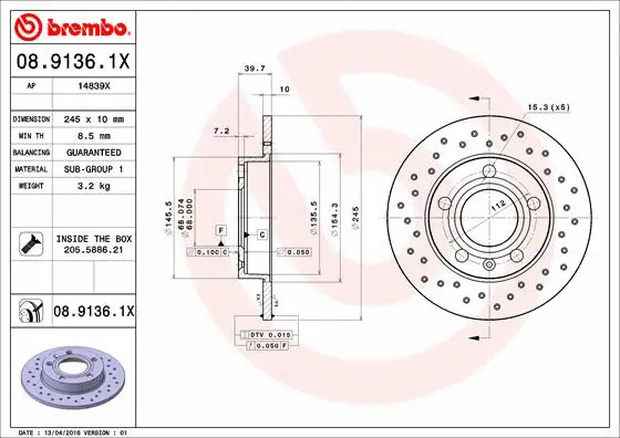 Brake Disc (08.9136.1X)