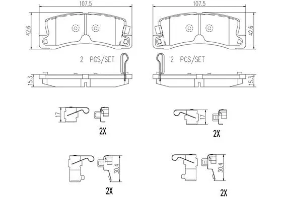 Brake Pad Set, disc brake (P83015N)