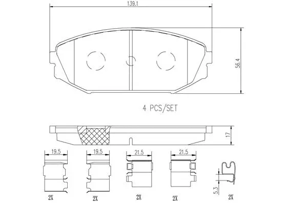Brake Pad Set, disc brake (P28049N)