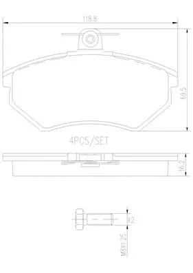 Brake Pad Set, disc brake (P85015N)