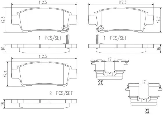 Brake Pad Set, disc brake (P83056N)