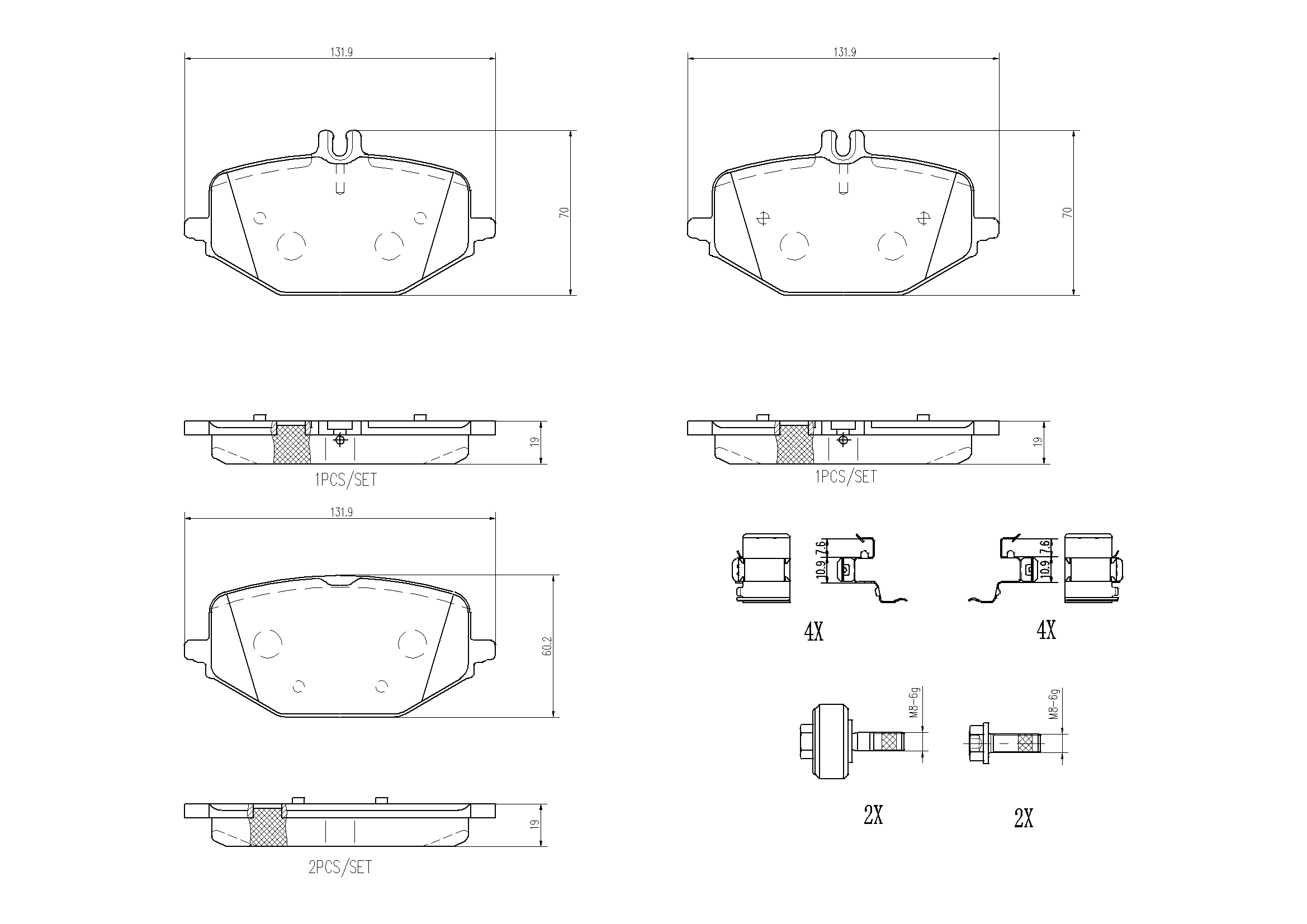 Brake Pad Set, disc brake (P50161N)