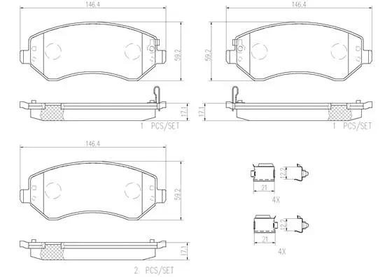 Brake Pad Set, disc brake (P37007N)
