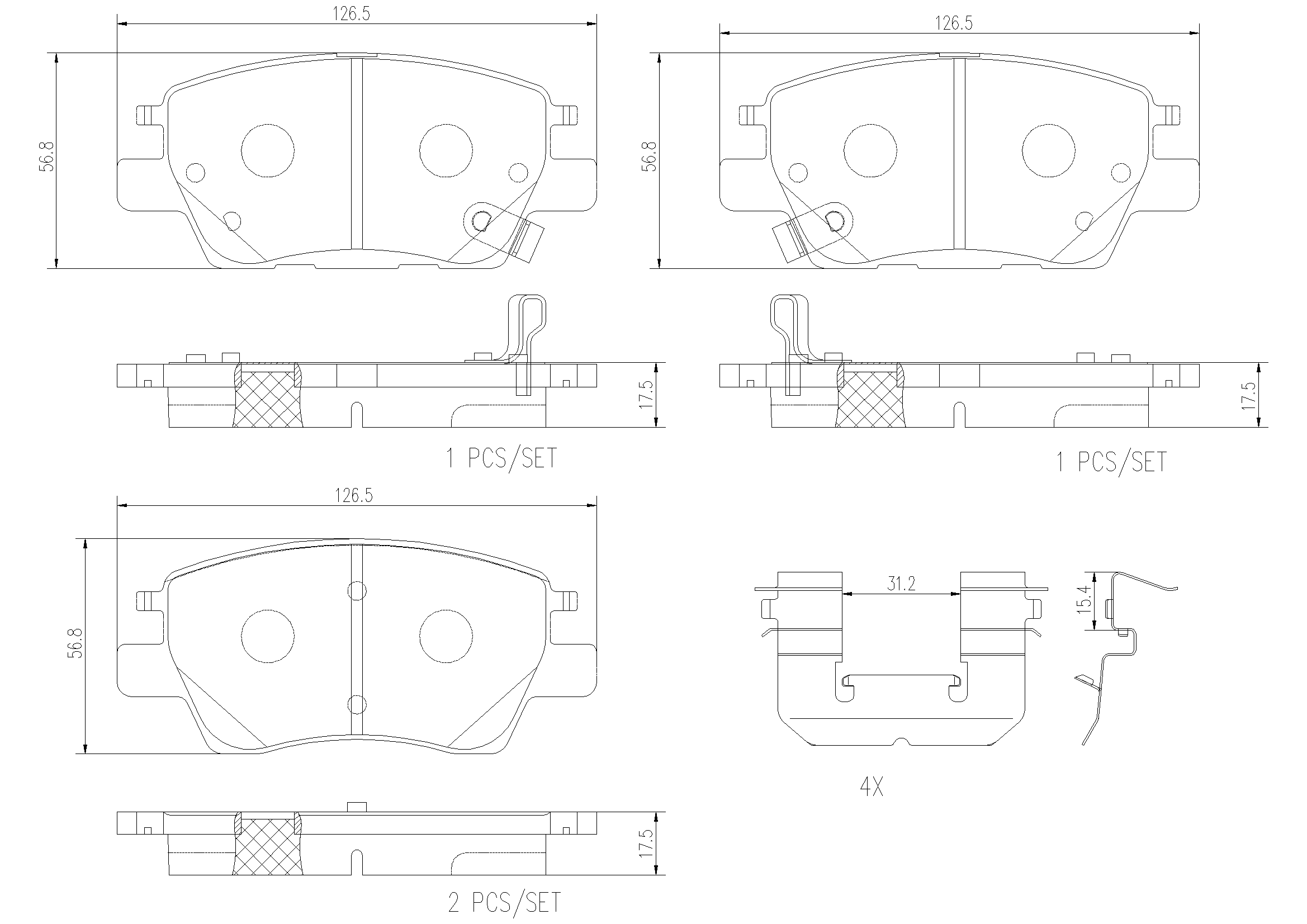Brake Pad Set, disc brake (P10073N)