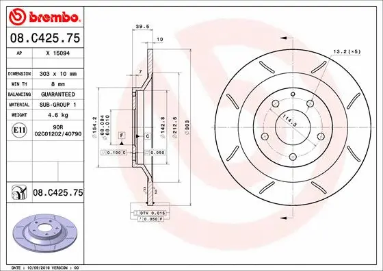 Brake Disc (08.C425.75)