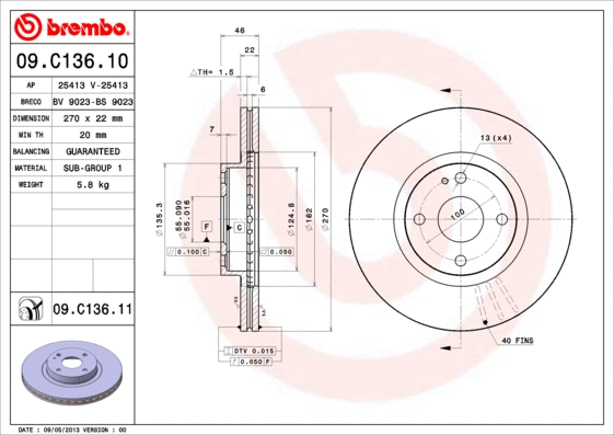 Brake Disc (09.C136.10)