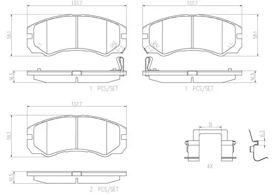Brake Pad Set, disc brake (P59020N)