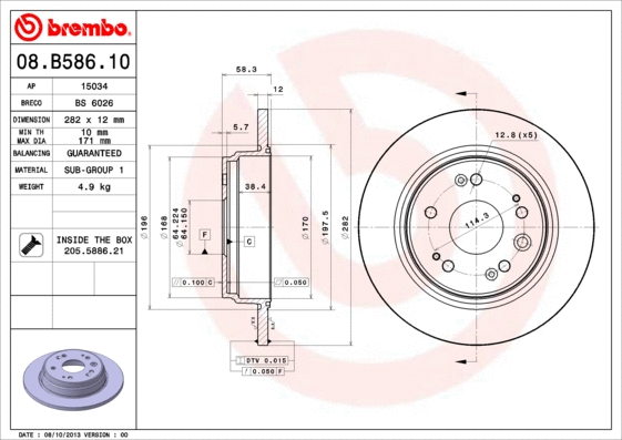Brake Disc (08.B586.10)
