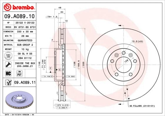 Brake Disc (09.A089.10)