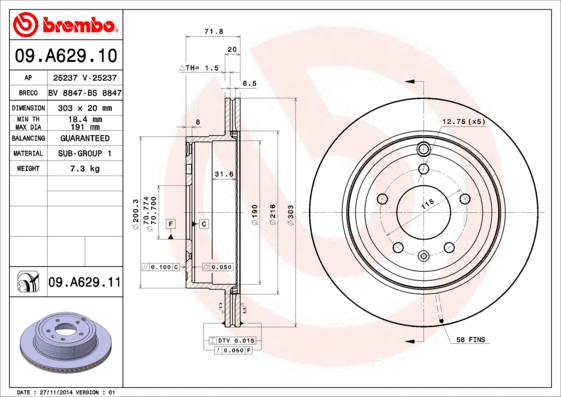 Brake Disc (09.A629.10)