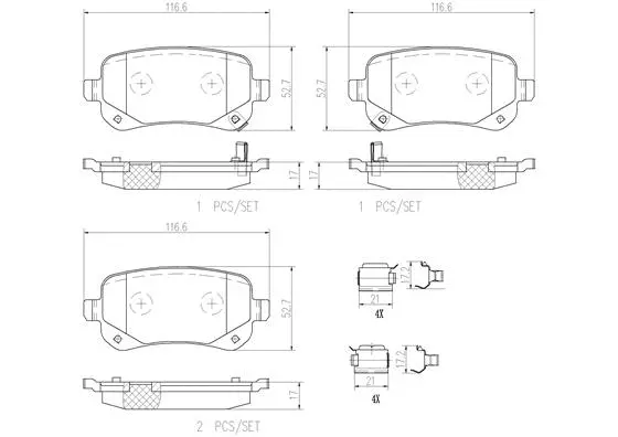 Brake Pad Set, disc brake (P11021N)
