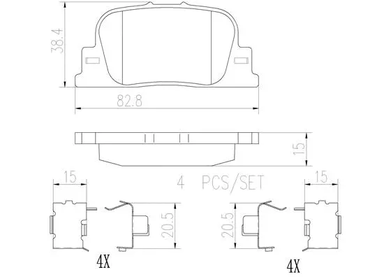 Brake Pad Set, disc brake (P83063N)