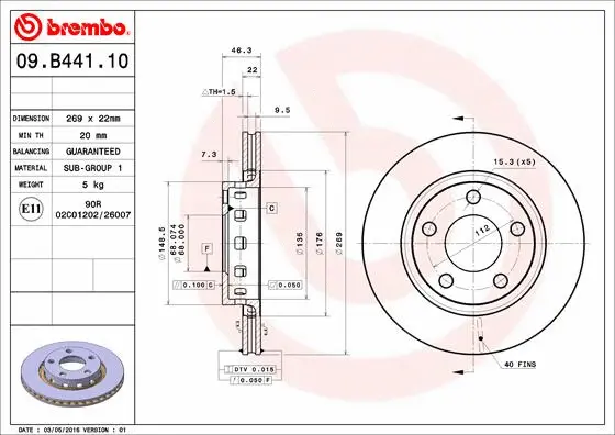 Brake Disc (09.B441.10)