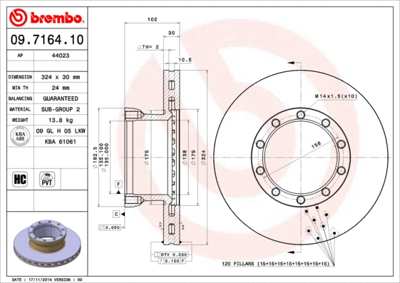 Brake Disc (09.7164.10)