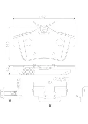Brake Pad Set, disc brake (P06102N)