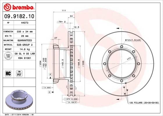 Brake Disc (09.9182.10)