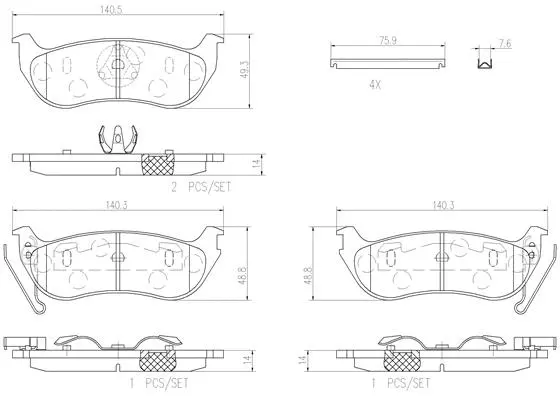 Brake Pad Set, disc brake (P37009N)