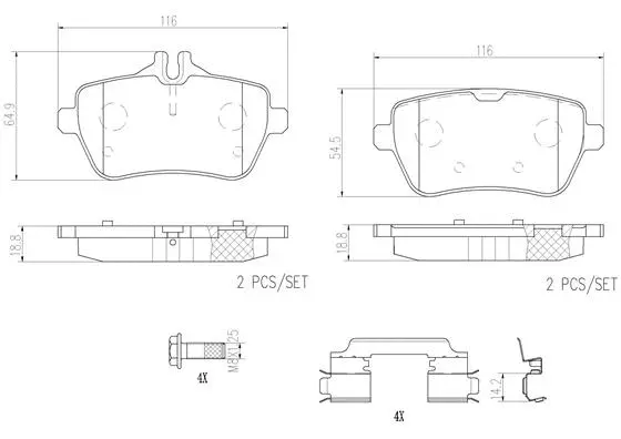 Brake Pad Set, disc brake (P50117N)