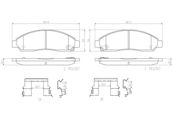 Brake Pad Set, disc brake (P34005N)