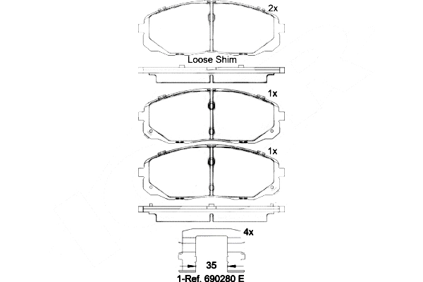 Brake Pad Set, disc brake (P 30 095)