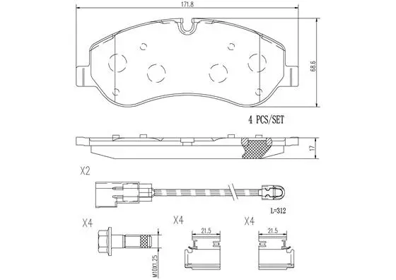 Brake Pad Set, disc brake (P24152N)