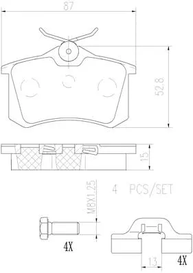 Brake Pad Set, disc brake (P61088N)
