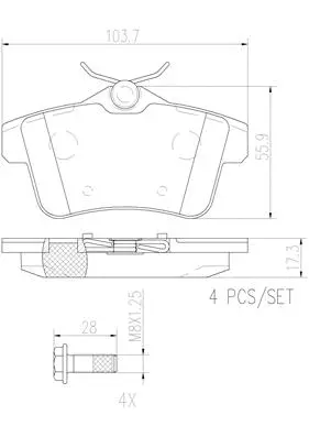 Brake Pad Set, disc brake (P61114N)