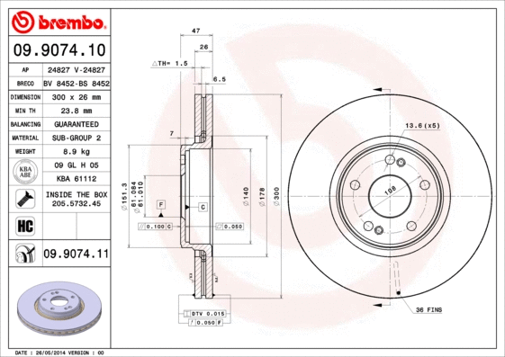 Brake Disc (09.9074.11)