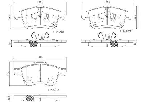 Brake Pad Set, disc brake (P23167N)