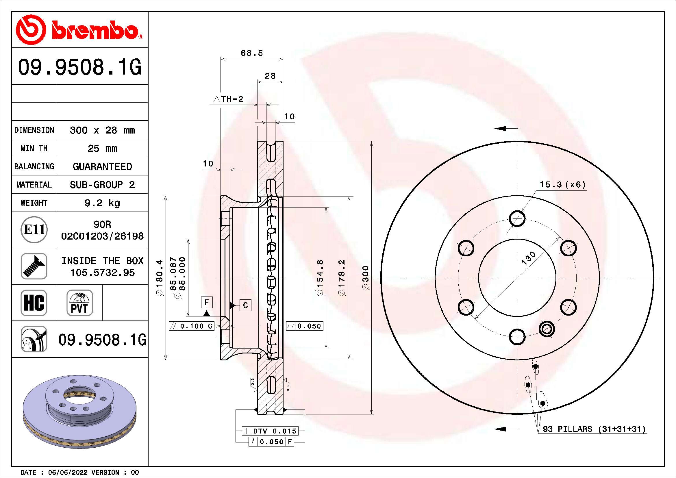 Brake Disc (09.9508.1G)