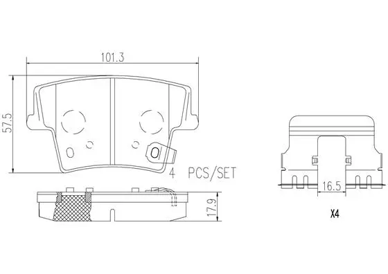 Brake Pad Set, disc brake (P18012N)