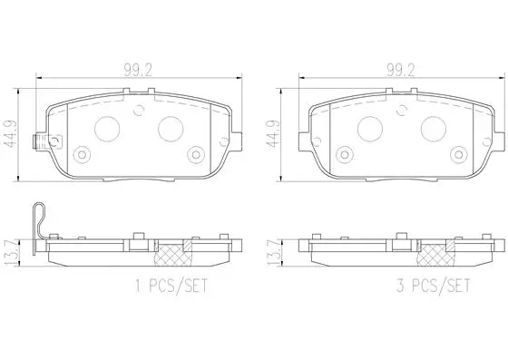 Brake Pad Set, disc brake (P49044N)