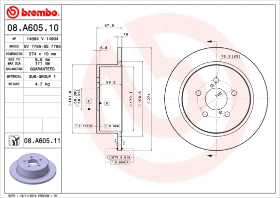 Brake Disc (08.A605.10)