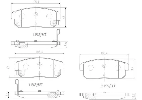 Brake Pad Set, disc brake (P10005N)
