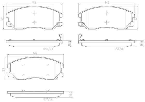 Brake Pad Set, disc brake (P10003N)