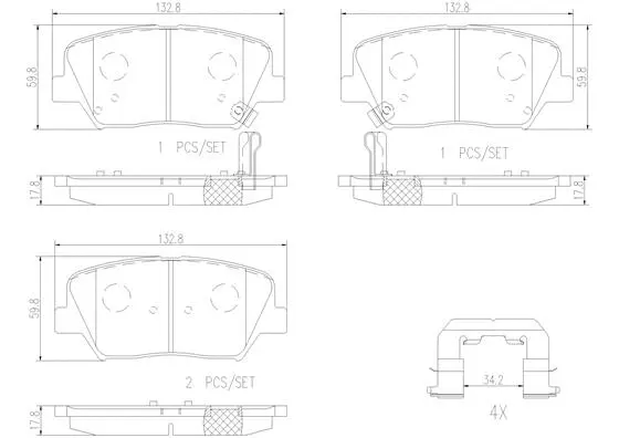Brake Pad Set, disc brake (P30070N)