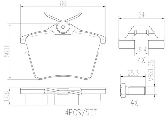 Brake Pad Set, disc brake (P61079N)