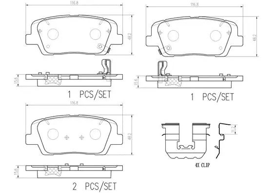 Brake Pad Set, disc brake (P30105N)
