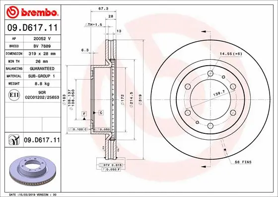 Brake Disc (09.D617.11)