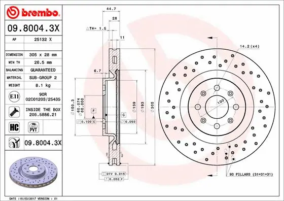 Brake Disc (09.8004.3X)