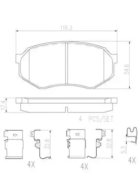 Brake Pad Set, disc brake (P83122N)